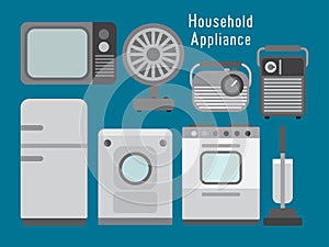 VINTAGE HOUSEHOLD APPLIANCE IN GREY COLOR ON BLUE BACKGROUND