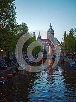 Vintage Houses on Canals, Amsterdam