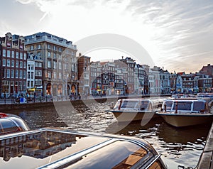 Vintage Houses on Canals, Amsterdam