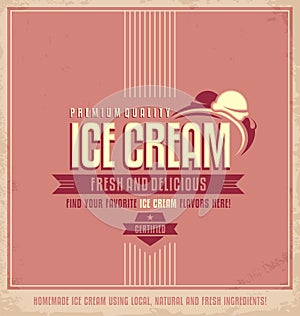 Vintage ice cream promotional poster