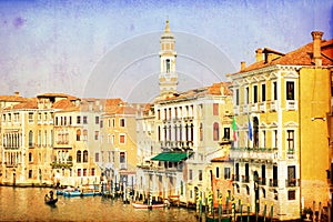 Vintage image of Canal Grande Venice Italy