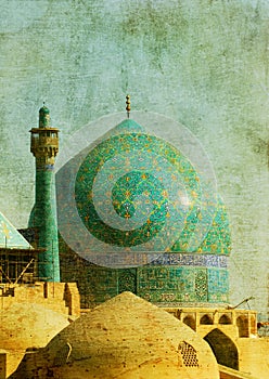 Vintage image of imam mosque,