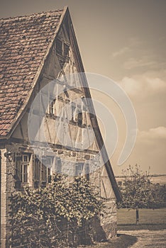 Vintage image of medieval german house