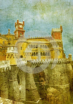 Vintage image of pena palace