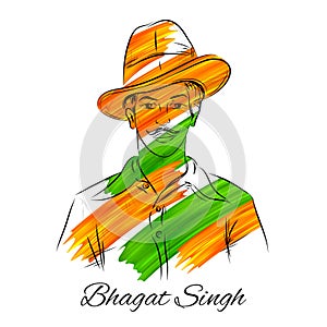 Vintage India background with Nation Hero and Freedom Fighter Bhagat Singh Pride of India