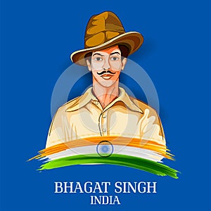 Vintage India background with Nation Hero and Freedom Fighter Bhagat Singh Pride of India