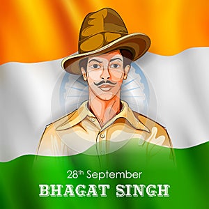 Vintage India background with Nation Hero and Freedom Fighter Bhagat Singh Pride of India