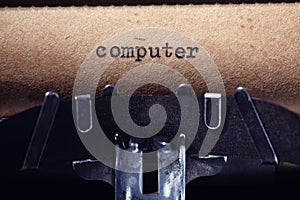 Vintage inscription made by typewriter