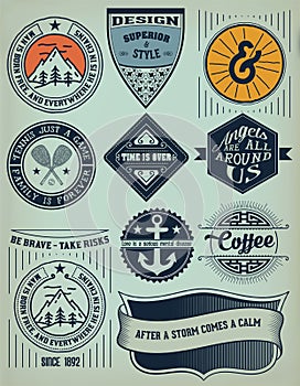 Vintage Insignias / logotypes set. photo