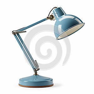 Vintage-inspired Blue Desk Lamp With Glossy Finish