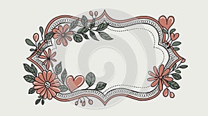 Vintage-inspired doodle frame with playful patterns and nostalgic motifs. photo