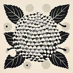 Vintage-inspired Lychee Art Print In Geometric Shapes Style photo