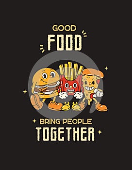 Vintage Instagram Story - Good Food bring people together (Camiseta photo