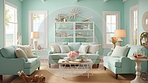 vintage interior in Robin\'s Egg Blue