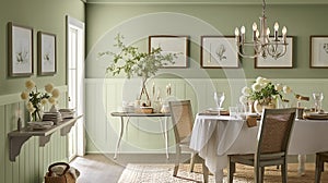 vintage interior in Sage Green