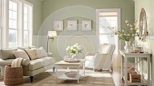 vintage interior in Sage Green