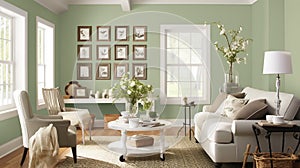 vintage interior in Sage Green