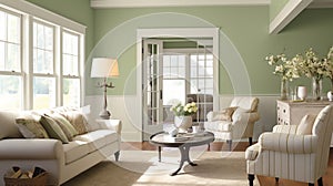 vintage interior in Sage Green