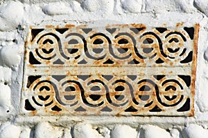 Vintage iron wall grille