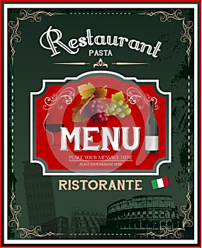 Vintage italian restaurant menu and poster design