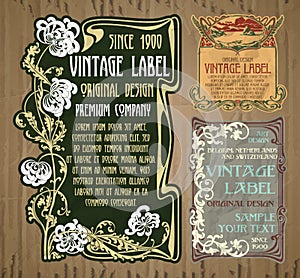 Vintage items: label Art Nouveau