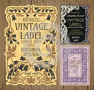 Vintage items: label Art Nouveau