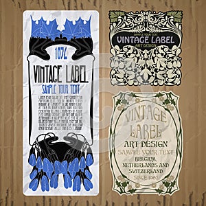 Vintage items: label Art Nouveau