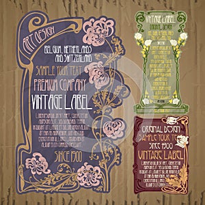 Vintage items: label Art Nouveau