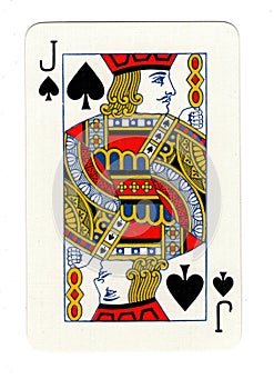 Vintage jackof spades playing card.