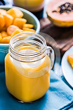 Vintage jar with exotic smoothie