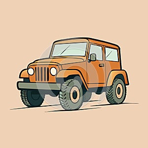 Vintage Background with Classic Jeep Vector Design