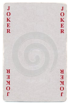 Vintage joker playing card paper background