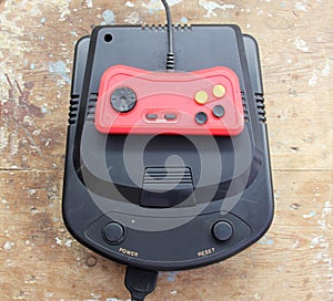 Vintage joystick with atari