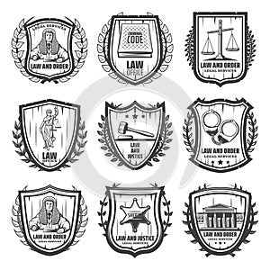 Vintage Justice Emblems Set