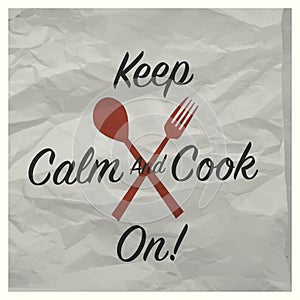 Vintage keep calm and cook on poster
