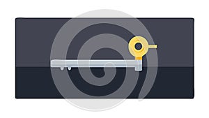 Vintage Key in Lock Symbol, Access Solution Concept Vector, vector design Generative AI