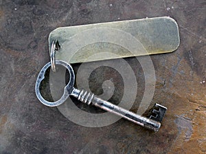Vintage key with tag