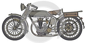 The vintage khaki military motorcycle