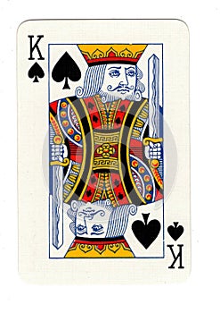 Vintage king of spades playing card.