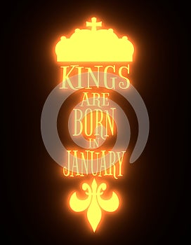 Vintage kings crown silhouette. Motivation quote