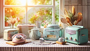 Vintage Kitchen Appliances with Natural Light photo