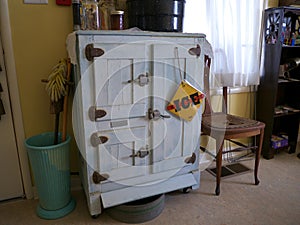 Vintage kitchen with icebox