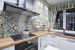 Vintage kitchen items, ornaments and kitchen details in classic style