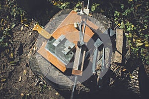 Vintage kitchen knife sharpening machine