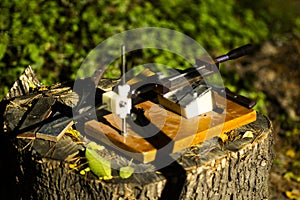 Vintage kitchen knife sharpening machine