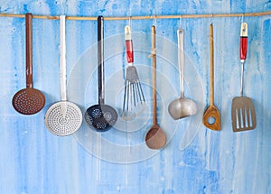 Vintage kitchen utensils,