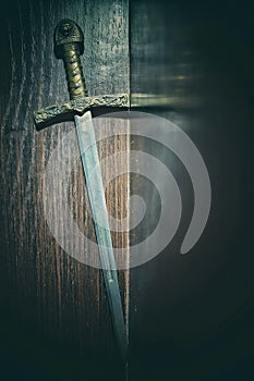 Vintage knight sword background