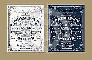 Vintage label design set with an example of your text