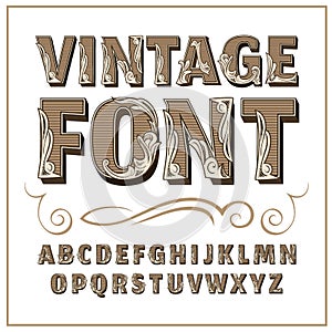 Vintage label font. Alcogol label style.