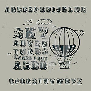 Vintage label font named Sky Adventures